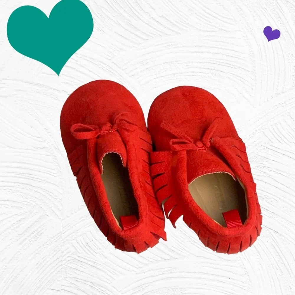 Old Navy Brick Red Moccasins Soft So,e Shoes Infant Girl 12-18 Month